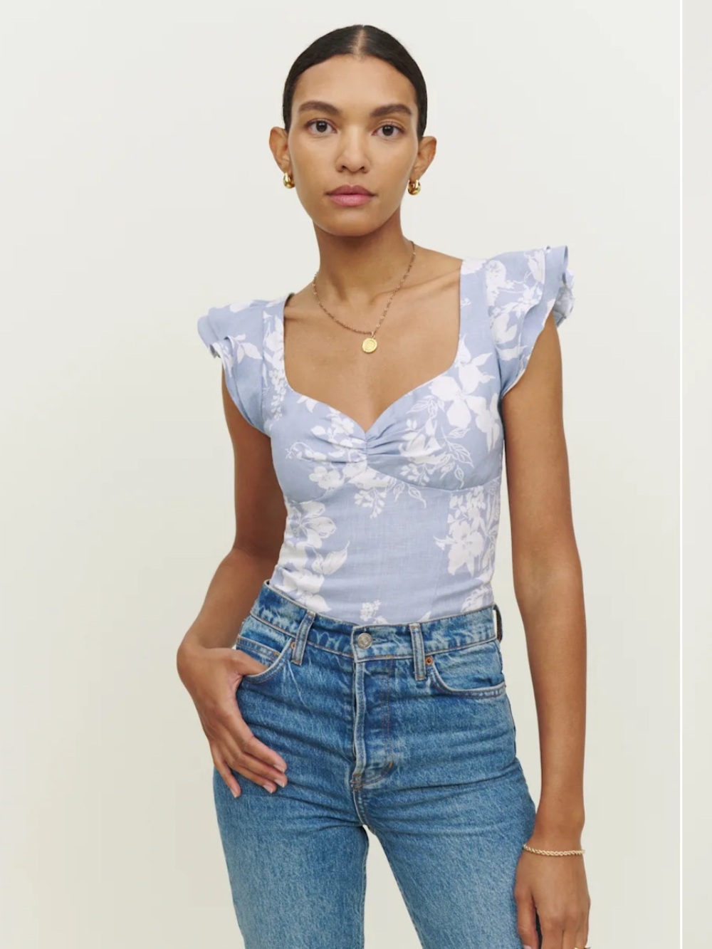 Reformation Vivian Linen Top